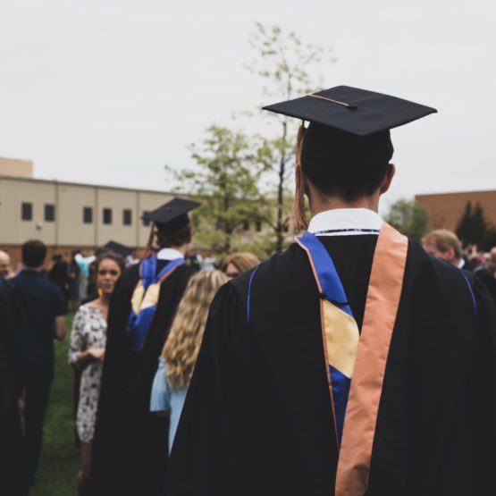 Man wearing academic gown